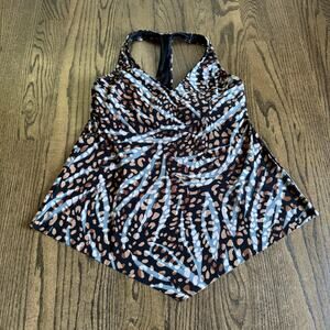 Magicsuit Womens Animal Print Underwire Racerback Tankini Swim Top Size 10